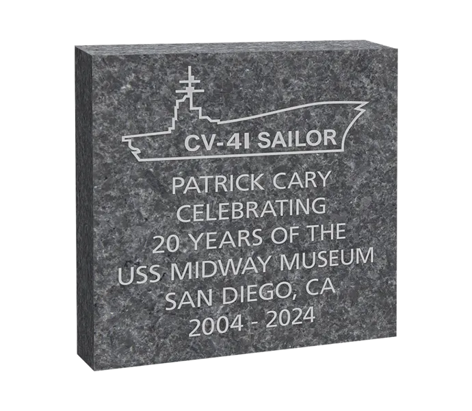 [USSM 12X12 LOGO BRICK] 12x12 CV-41 Sailor Logo Granite (Paver)